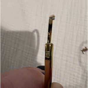 gold bangle with heart faux diamond detail